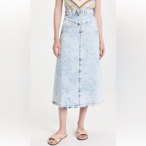Sea NY Birdie Bleached Denim Skirt Size 6